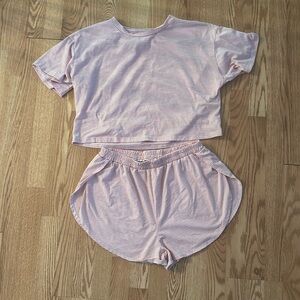 Pink stripe pj set